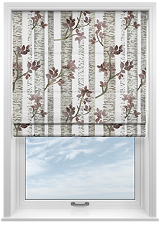 Birch Tree Velvet, Plum - Roman Blind